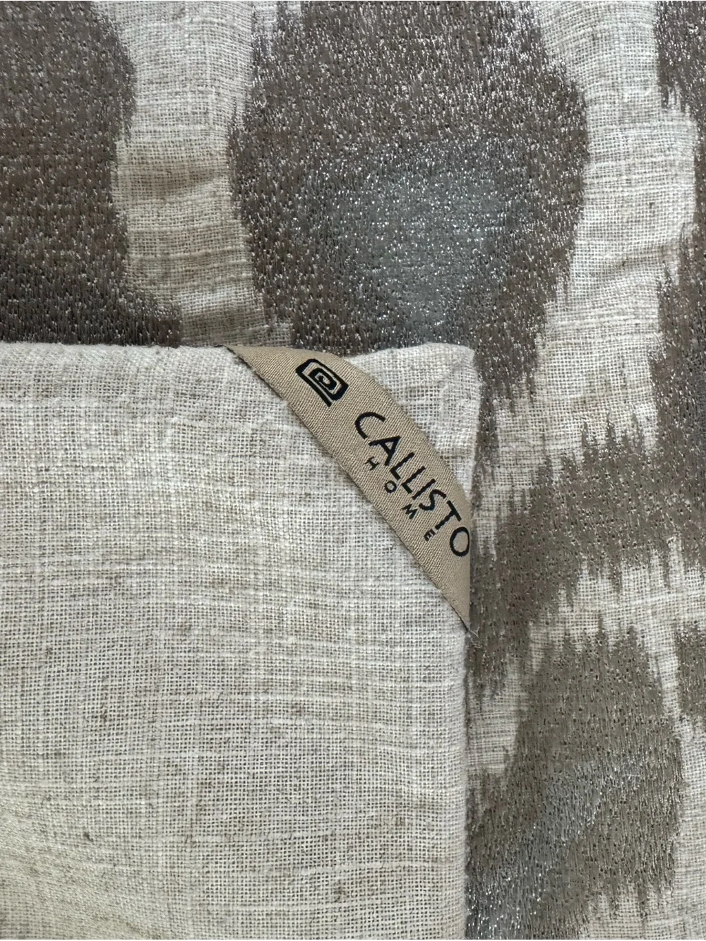 Callisto Gray and Cream Decorative Throw Pillow Covers - Damask Motif